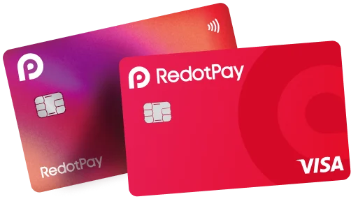 A close-up of the RedotPay virtual crypto card designs, showcasing their modern look.